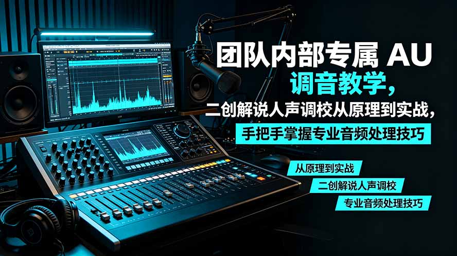 某大佬团队内部专属 AU 调音教学，二创解说人声调校从原理到实战，手把手掌握专业音频处理技巧-hcnxn