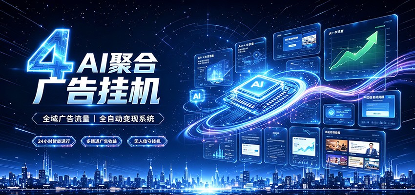 全域广告流量聚合，AI无人挂机稳赚佣金，打造长期稳定被动收入副业-hcnxn