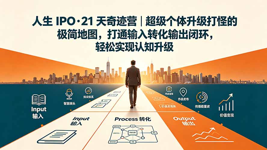 人生 IPO-21 天奇迹营｜超级个体升级打怪的极简地图，打通输入转化输出闭环，轻松实现认知升级-hcnxn