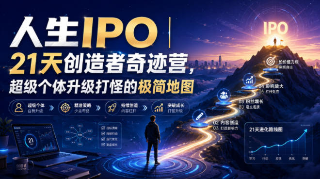 人生IPO︱21天创造者奇迹营，​超级个体升级打怪的极简地图-hcnxn