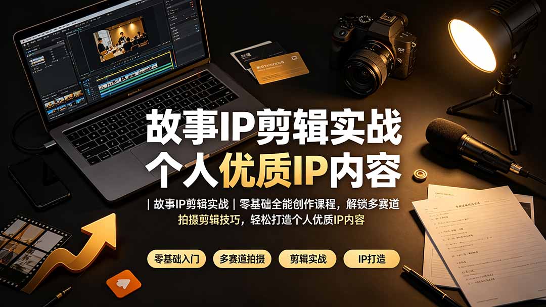 故事IP剪辑实战｜零基础全能创作课程，解锁多赛道拍摄剪辑技巧，轻松打造个人优质IP内容-hcnxn
