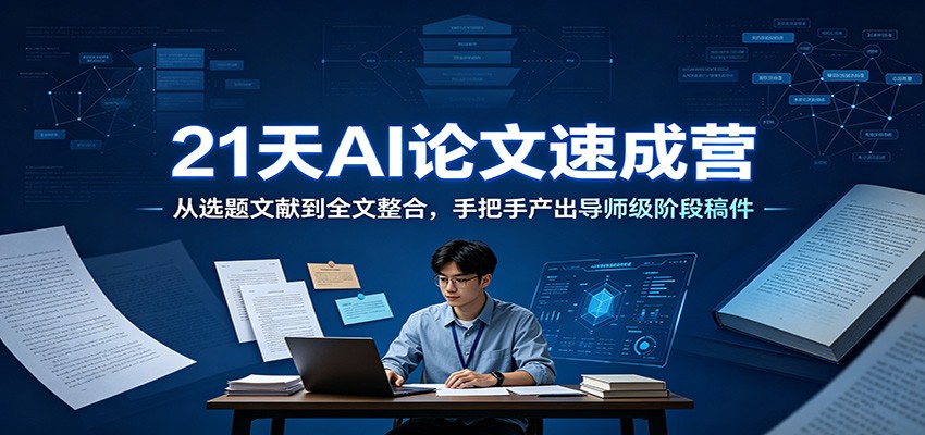 21天AI论文速成营：从选题文献到全文整合，手把手产出导师级阶段稿件-hcnxn