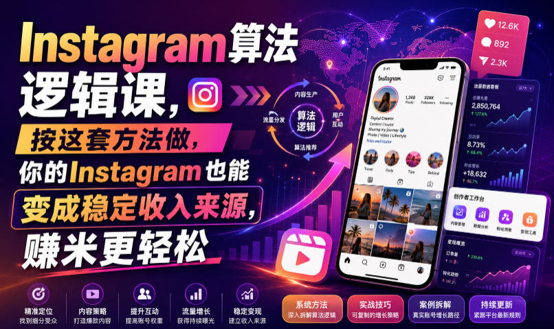 Instagram算法逻辑课，按这套方法做，你的Instagram也能变成稳定收入来源，賺米更轻松【原创双语字幕】-hcnxn