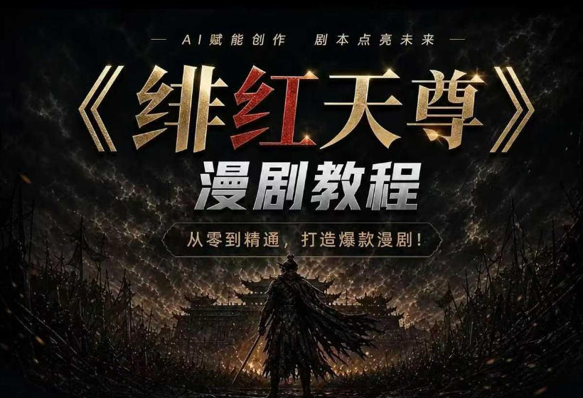绯红天尊AI漫剧系统教程｜从零入门到精通，工具运用+剧本创作+爆款逻辑+提示词素材+镜头剪辑，全套爆款漫剧落地实战课-hcnxn