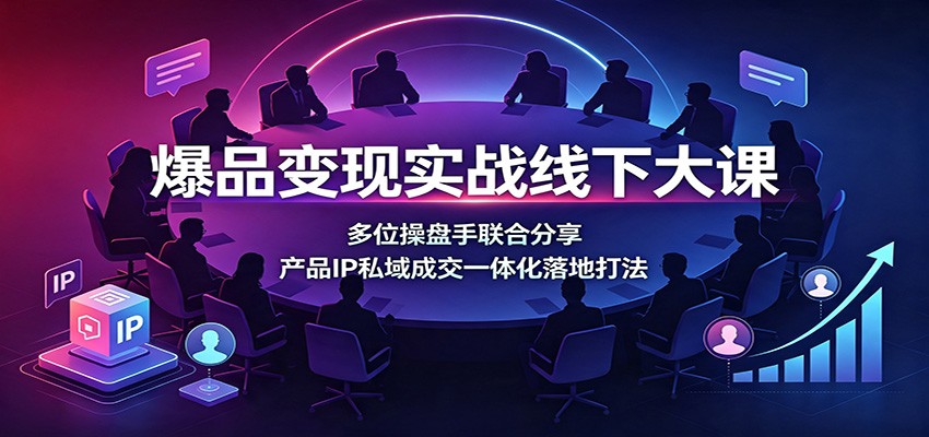爆品变现实战线下大课：多位操盘手联合分享，产品IP私域成交一体化落地打法-hcnxn