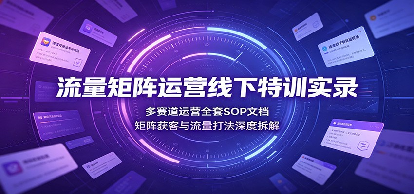 流量矩阵运营线下特训实录：多赛道运营全套SOP文档，矩阵获客与流量打法深度拆解-hcnxn