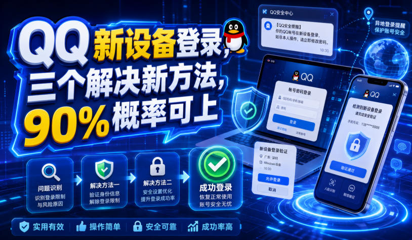 QQ新设备登录，三个解决新方法，90%概率可上-hcnxn
