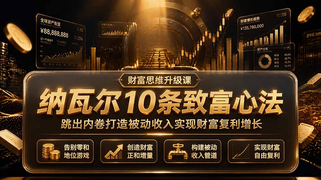付费文章：纳瓦尔10条致富心法，跳出内卷打造被动收入实现财富复利增长-hcnxn