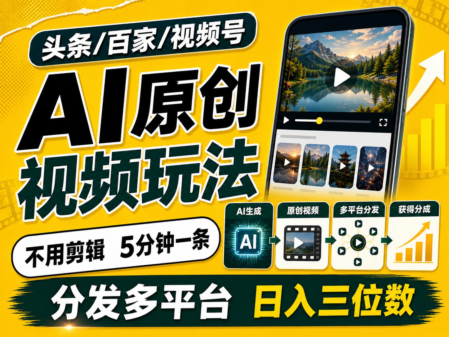 2026头条百家号升级玩法 5分钟一条原创视频 发多平台赚收-hcnxn