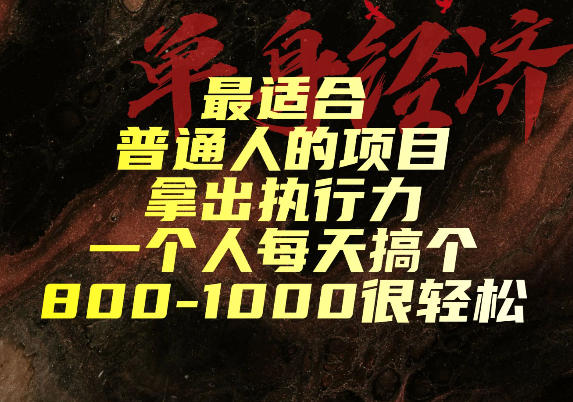 最适合普通人的项目，拿出执行力一个人每天搞个800-1k很轻松【揭秘】-hcnxn