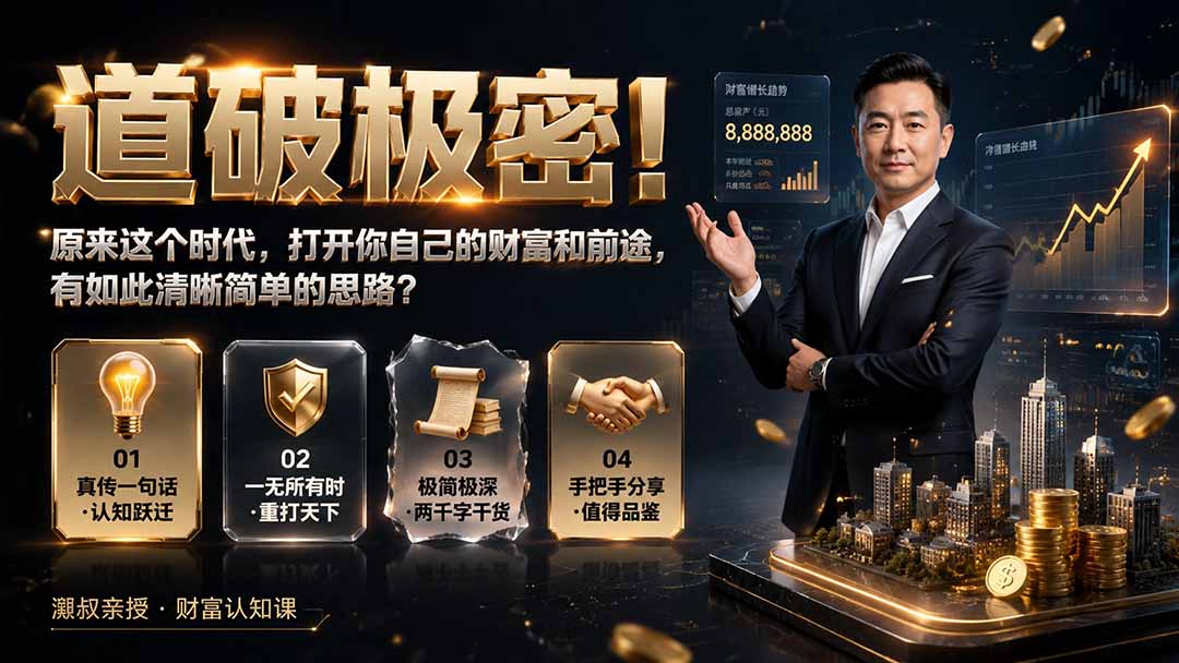 付费文章：道破极密！原来这个时代，打开你自己的财富和前途，有如此清晰简单的思路？-hcnxn