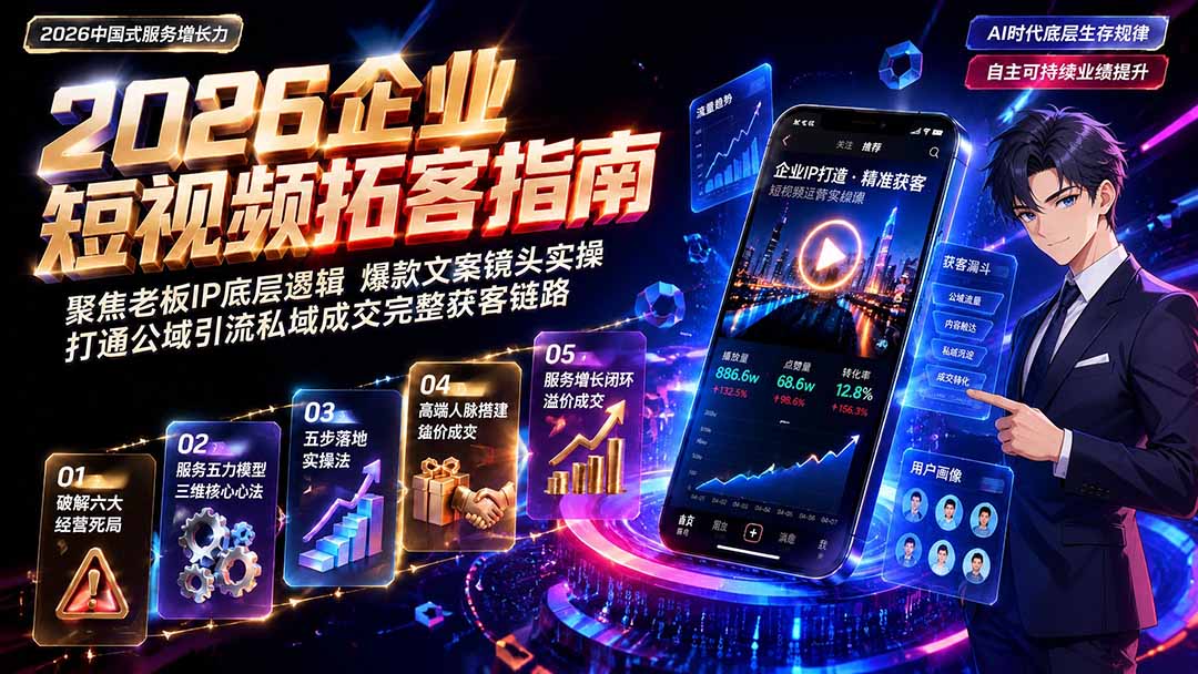 2026AI时代服务增长力实战课-无水印｜五力模型三维心法教学，破解门店客源流失低价内卷实现长效业绩增长-hcnxn