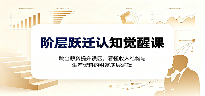 阶层跃迁认知觉醒课：跳出薪资提升误区，看懂收入结构与生产资料的财富底层逻辑-hcnxn