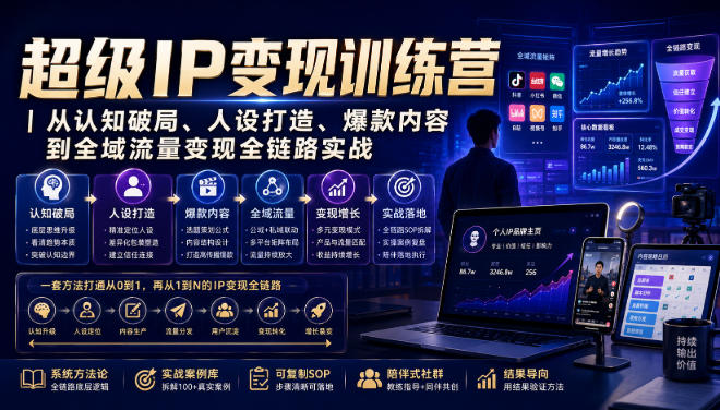 超级IP变现训练营｜从认知破局、人设打造、爆款内容到全域流量变现全链路实战-hcnxn