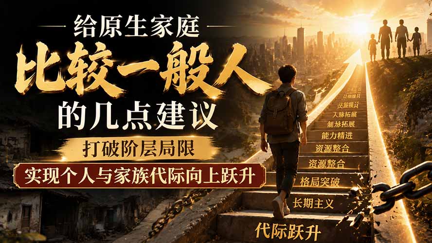 付费文章：给原生家庭比较一般人的几点建议，打破阶层局限，实现个人与家族代际向上跃升-hcnxn
