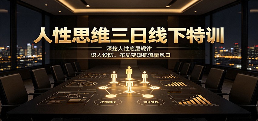 人性思维三日线下特训：深挖人性底层规律，识人设防、布局变现抓流量风口-hcnxn