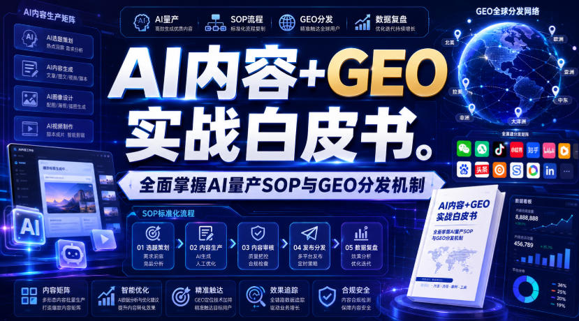 AI内容+GEO实战白皮书，全面掌握AI量产SOP与GEO分发机制【文档】-hcnxn