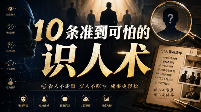付费文章：10条准到可怕的识人术-hcnxn