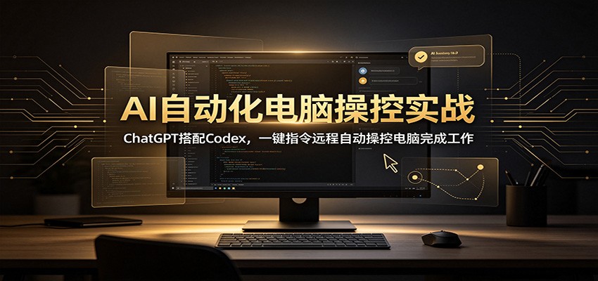 AI自动化电脑操控实战：ChatGPT搭配Codex，一键指令远程自动操控电脑完成工作-hcnxn