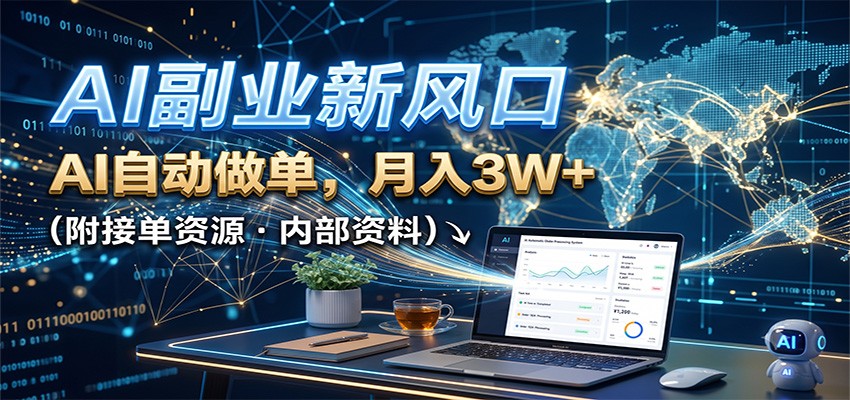 AI副业新风口，AI自动做单，月入3W+，附接单资源-hcnxn