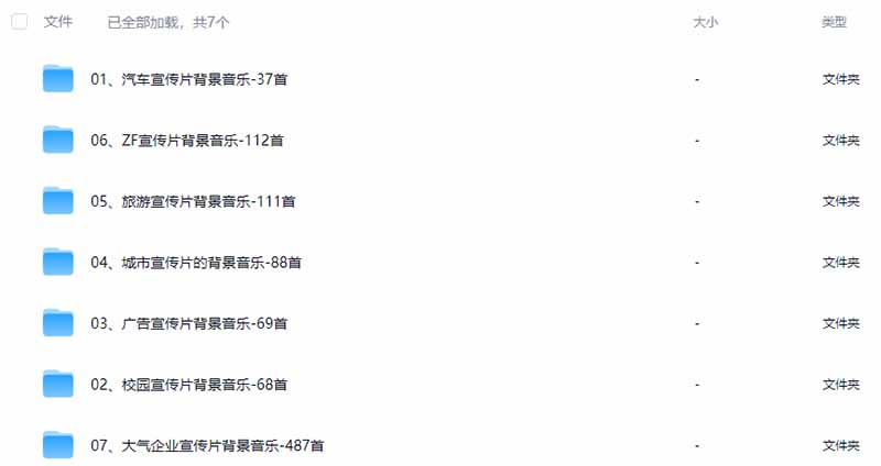图片[3]-某宝付费购买，常用6G音效合集！970+首宣传片背景音乐，无版权可商用大气素材，分类清晰，高质量内容-hcnxn