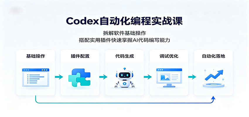 Codex自动化编程实战课：拆解软件基础操作，搭配实用插件快速掌握AI代码编写能力-hcnxn