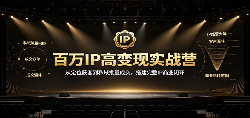 百万IP高变现实战营：从定位获客到私域批量成交，搭建完整IP商业闭环-hcnxn