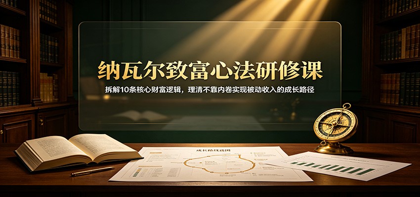 纳瓦尔致富心法研修课：拆解10条核心财富逻辑，理清不靠内卷实现被动收入的成长路径-hcnxn