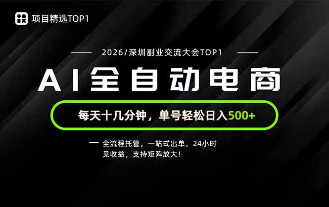 副业精选TOP1，全流程托管，24小时见收益，单号轻松日入500+-hcnxn