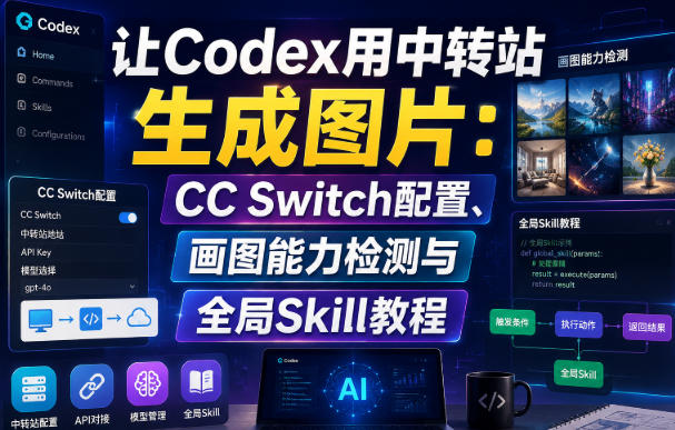 让Codex用中转站生成图片：CC Switch配置、画图能力检测与全局Skill教程-hcnxn