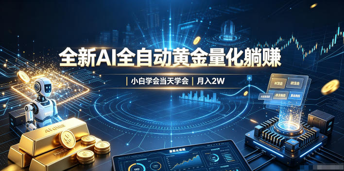 全新AI全自动黄金量化躺賺：小白学会当天学会，月入2W！【揭秘】-hcnxn