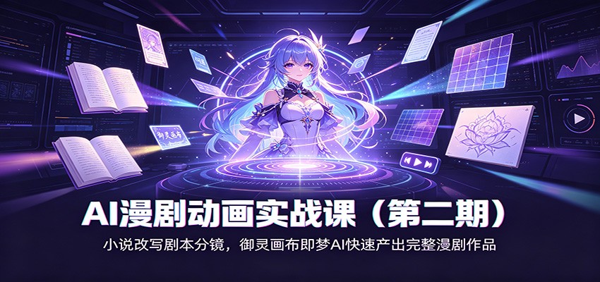 AI漫剧动画实战课(第二期)：小说改写剧本分镜，御灵画布即梦AI快速产出完整漫剧作品-hcnxn