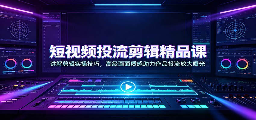 短视频投流剪辑精品课：讲解剪辑实操技巧，高级画面质感助力作品投流放大曝光-hcnxn