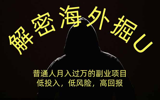 解密海外掘U，普通人月入过万的副业项目，低投入、低风险高回报，没有之一-hcnxn