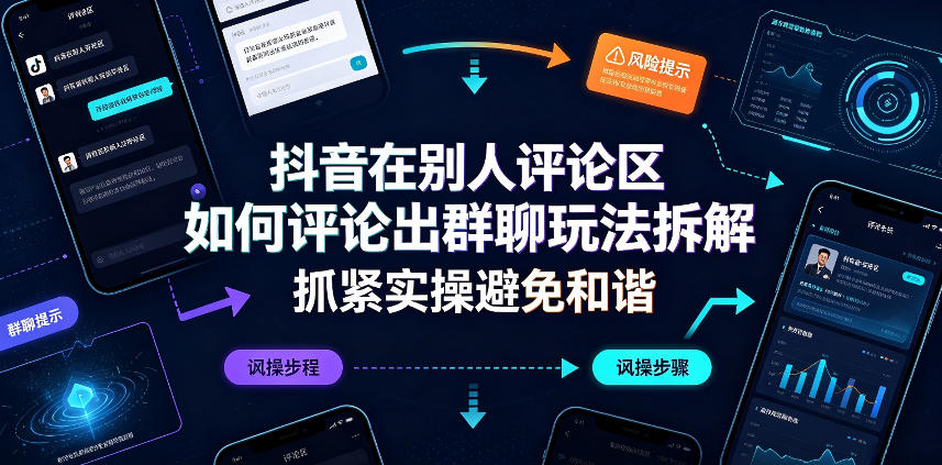 抖音在别人评论区如何评论出群聊玩法拆解，抓紧实操避免和谐-hcnxn