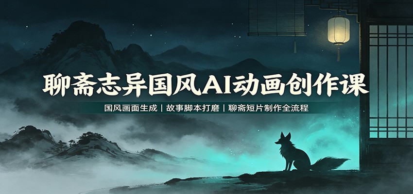 聊斋志异国风AI动画创作课：国风画面生成，故事脚本打磨，聊斋短片制作全流程-hcnxn