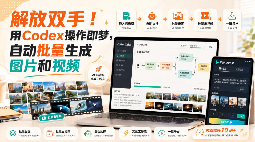解放双手！用Codex操作即梦，自动批量生成图片和视频-hcnxn