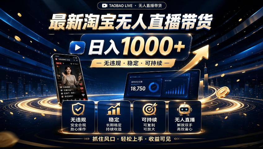 2026淘宝无人直播15.0，独家新技术，不用露脸、不用熬夜，自动直播自动出单，25小时卖17W【揭秘】-hcnxn