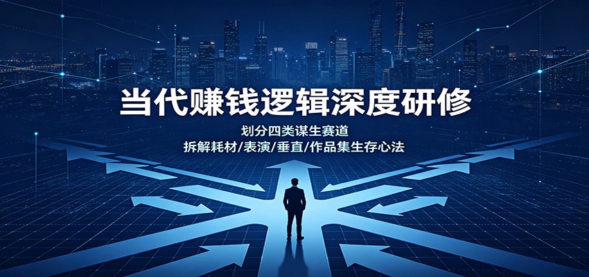 当代赚钱逻辑深度研修：划分四类谋生赛道，拆解耗材/表演/垂直/作品集生存心法-hcnxn