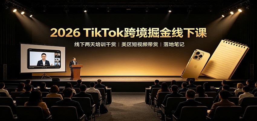2026 TikTok跨境掘金线下课：线下两天培训干货，美区短视频带货落地笔记-hcnxn