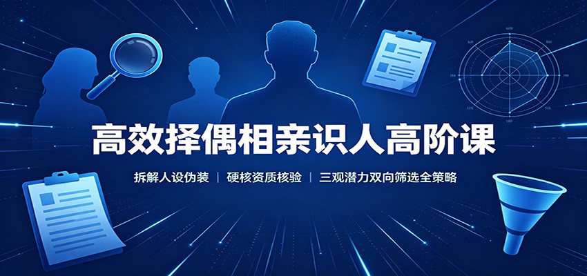 高效择偶相亲识人高阶课：拆解人设伪装，硬核资质核验，三观潜力双向筛选全策略-hcnxn