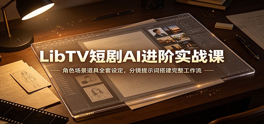 LibTV短剧AI进阶实战课：角色场景道具全套设定，分镜提示词搭建完整工作流-hcnxn