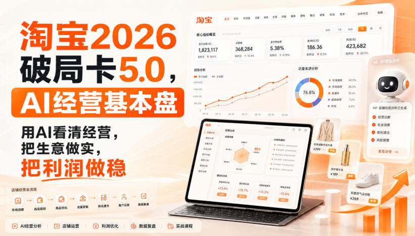 智篆商业-淘宝2026破局卡5.0，AI经营基本盘，用AI看清经营，把生意做实，把利润做稳-hcnxn
