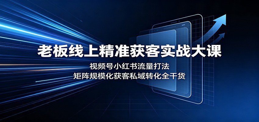 老板线上精准获客实战大课：视频号小红书流量打法，矩阵规模化获客私域转化全干货-hcnxn