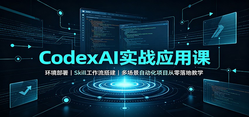 CodexAI实战应用课：环境部署Skill工作流搭建，多场景自动化项目从零落地教学-hcnxn